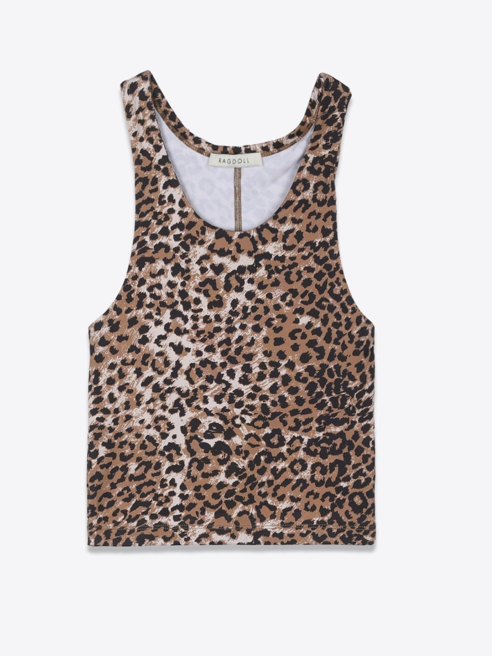 Ragdoll LA Brown Leopard Work Out Tank NWT XS Animal Print Activewear Crop Tank